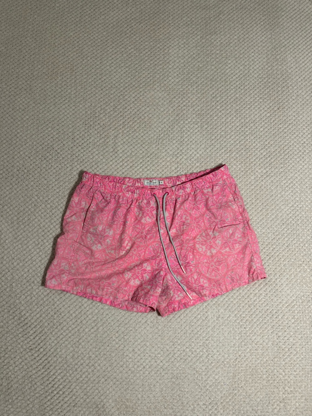 Vineyard Vines Pink Paisley Drawstring Athletic Shorts